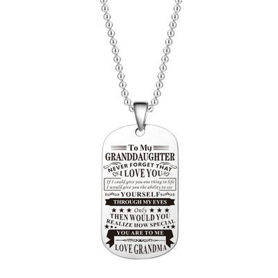 

Dog Tags Pendant Necklace Family Jewelry To My Grandson I Love You Love Grandson Necklace