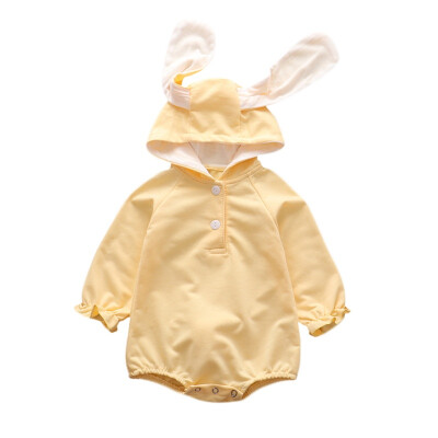 

2019 Baby Clothes Baby Romper Toddler Infant Baby Girl Boy Cartoon Rabbit Ear Long Sleeve Hooded Newborn Jumpsuit Romper