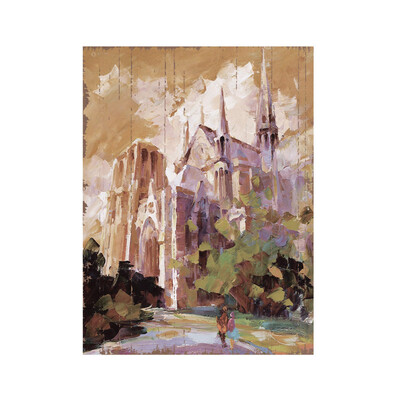 

Toponeto Vintage De Cathedral Paris France Rose Window Hanging Painting Wall Art