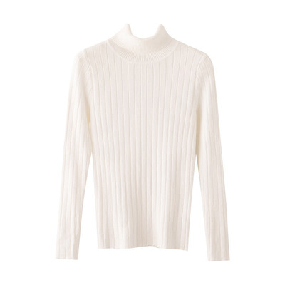 

Autumn Winter New Slim Solid Color Knitted Top Turtleneck Long Sleeve Women Female T-shirt