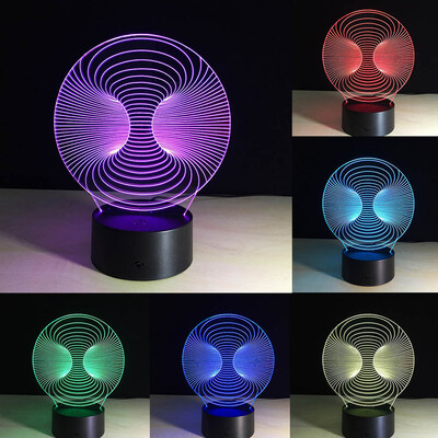 

Gobestart 3D illusion Visual Night Light 7 Colors Change LED Desk Lamp Bedroom Home Decor