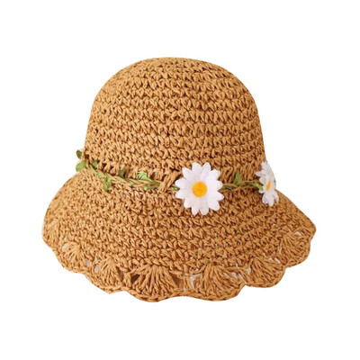 

2-7Y Summer Children Baby Girls Cute Flower Children Breathable Hat Straw Hat Kids Beach Cap