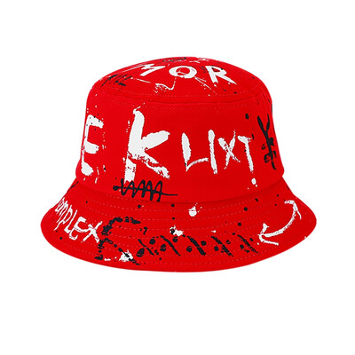 

Casual Fashion Hats Baby Letter Printing Cap Kids Toddler Graffiti Bucket Hat