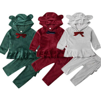 

Toddler Baby Girl Clothes Warm Sweatshirt Top Pants Outfits Sets Tracksuit