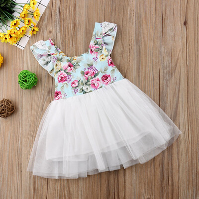 

Flower Girl Dress Princess Kids Baby Lace Floral Party Dress Bridesmaid Dress