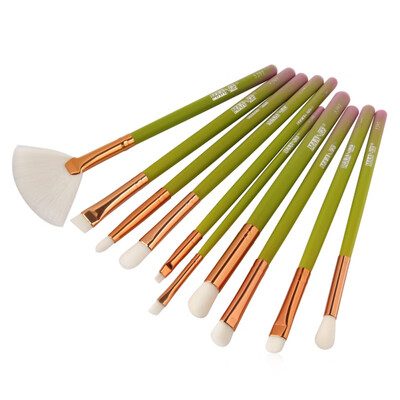 

10PCS Makeup Brushes Set Green Purple Professional Foundation Powder Eyeshadow Kits Gradient Color Top Quality