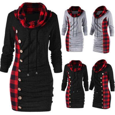 

UK Stock Womens Long Sleeve Jumper Sweater Sweatshirt Dress Loose Casual Tops