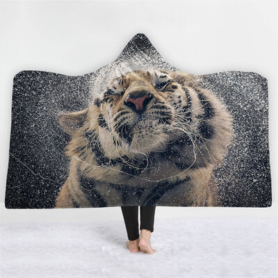 

Gobestart 3D Hooded Blanket CloakS Cap Blanket Air Conditioning Blanket