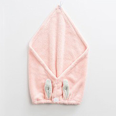

Towel Cap Comfortable Super Absorbent Cute Coral Fleece Head Dry Hair Cap Bath
