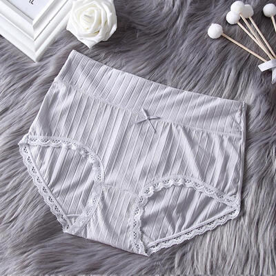 

Womens Panties Thread Ice Silk Female Lace Edge Breathable Briefs Sexy Underwear Women Mid Waist Crotch Lingerie Intimates