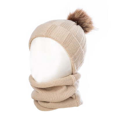 

Baby Girls Scarf Children Kids Winter Hat Scarf Set Knit Hats 2pcs Infant Boys Warm Cap Neck Warm for 0-3Y