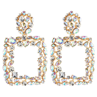 

Golden Square Metal Swing Earrings for Women Fashion