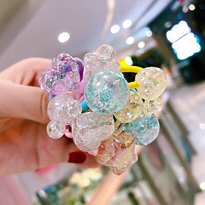 

20Pcs Women girls elastic bands Fashion Cute Cartoon Print Elastic Hair Accessory Band Rope Ponytail Holder Headbands