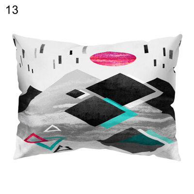 

Colorful Triangle Print Pillow Case Sofa Waist Throw Cushion Cover Home Decor