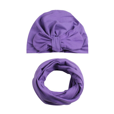 

Childrens Bow HatScarf Set Autumn Winter Warm Scarf For Baby Boy Girl New Toddlers Soft Cotton Caps 0-7Y
