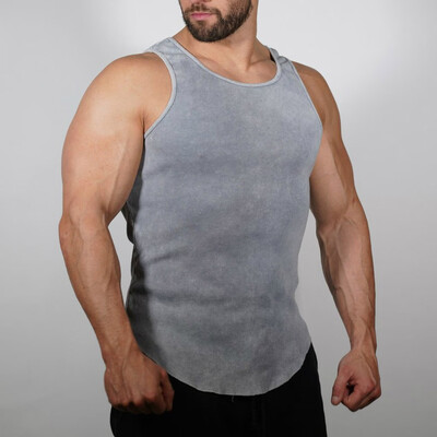 

Toponeto Mens New Style Tight Solid-Colored Pitted Vest Fashion Comfortable Blouse Top