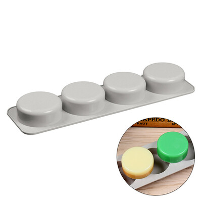 

Toponeto DIY 4 Grid Silicone Soap Mold Handmade Soap Making Round Moulds Tool