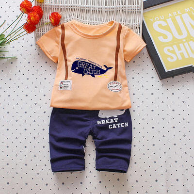 

Baby Sets Cartoon Pattern short Sleeve Suit Kids Boys Clothing Children Costume