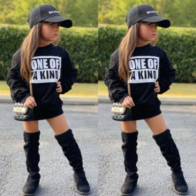 

UK Toddler Baby Girl Winter Clothes Long Sleeve Tops T-Shirt Mini Jumpsuit Dress