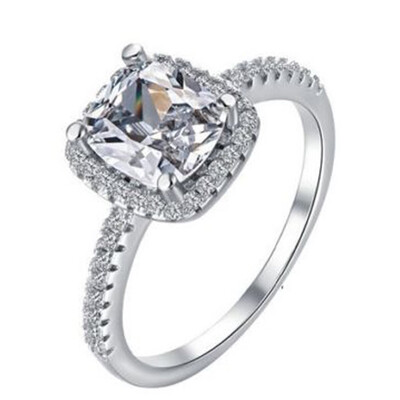 

Women Engagement Wedding Ring Crystal Rhinestone White Gold Plated Jewelry Ring