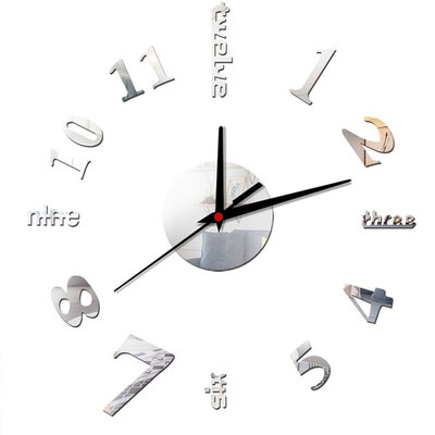 

Clock Watch Wall Clocks 3D Acrylic Mirror Stickers Home Decoration Living Room Home Decoration Accessories
