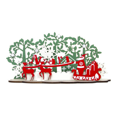 

DIY Santa Claus Wood Painted Elk Old Man Christmas Childrens Gift Home Christmas Decoration