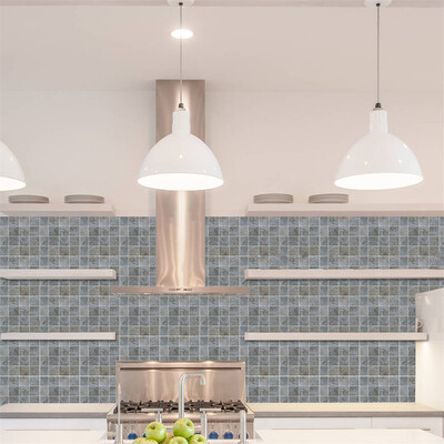 

Gobestart DIY 3D Mosaic Self Adhesive Wall Tile Sticker Vinyl Home Kitchen Decoration