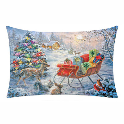 

〖Follure〗Merry Christmas Rectangle Cushion Cover Throw Pillow Case Pillowcase