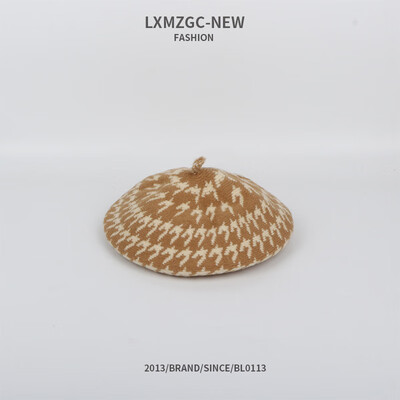 

2019 new hat day wear sweet pumpkin hat women wear beret lightning knitted hat in autumn&winter