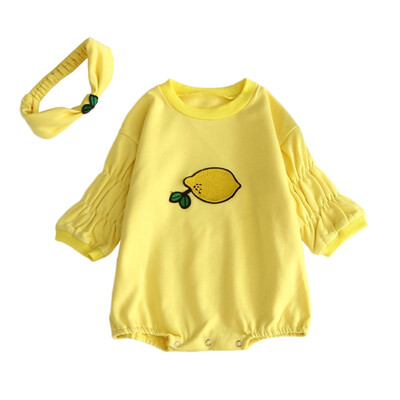 

Baby Infant Rompers Fruit Print Infant Jumpsuit Fashion Baby Toddler Clothes Baby Girls Long-Sleeved Rompers
