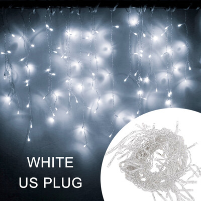 

4M 96 LEDs Fairy String Lights Curtain Drop Light IndoorOutdoor Christmas Garden Stage Decorative Light