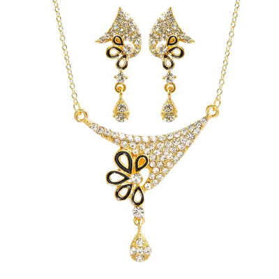 

Fashion Women Flower Drop Dangle Rhinestone Crystal Necklace Earrings Kit Exaggeration Lady Gift Jewelry