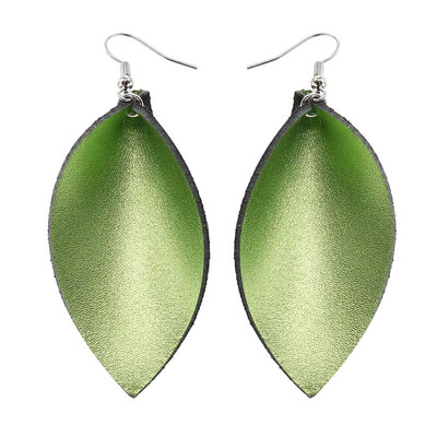 

Handmade Leather Earrings Boho Leaf Teardrop Hook Dangle Pendant Ear Stud Women Jewelry