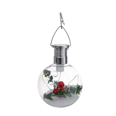 

Gobestart Solar Plastic Ball Bulb Hanging Lamp Christmas Tree Decoration Lamp