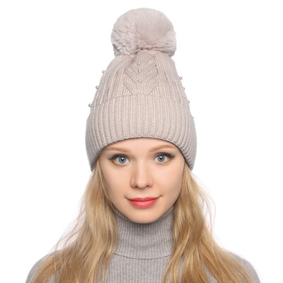 

Tailored Fashion Women Curling Button Cap Hat Winter Warm Thickened Knitted Ball Cap