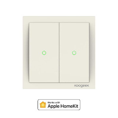 

Koogeek Two Gang Wi-Fi Enabled Smart Light Switch 220240V Works with Apple HomeKit Support Siri Remote Control One-way Single Pol