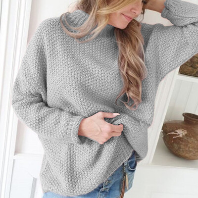 

Tailored Women O-Neck Leopard Print Pullover long Sleeve Loose Knitted Sweater Tops