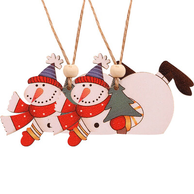 

Tailored 2PC Wooden Hanging Christmas Santa Snowman Angel Ornament Xmas Party Home Decor