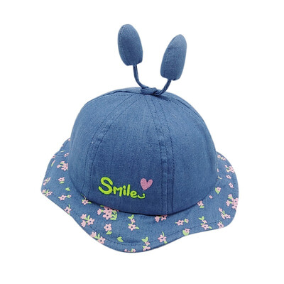 

Summer Kids Girls Lovely Hat 2 Colors Letter Pattern Floral Printed Bucket Sun Hat