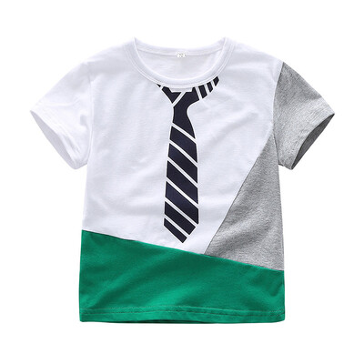 

Summer Baby Kid Boy Tees Printed Tie Infant Kids Boys T-Shirts Clothes Cotton Toddler Tops