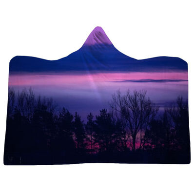 

Starry Sky Plush Printed Microfiber Hooded Blanket Adults Kids Sherpa Fleece Galaxy Wearable Throw Blankets Tv Watching Blanket