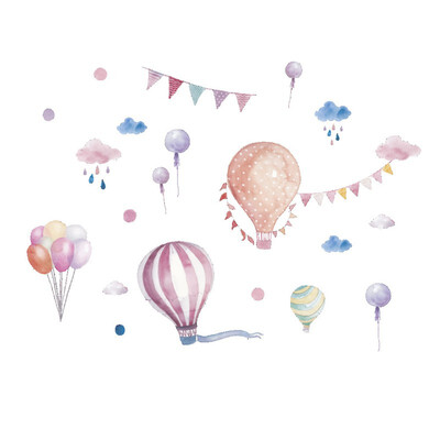 

Hot Air Balloon Pattern Wall Stickers Wall Sticker Waterproof Wall Paper For Home Decor Wall Decor Living Room Bedroom Decor