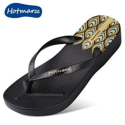 

hotmarzz wedge flip-flops ladies high-heeled beach slippers