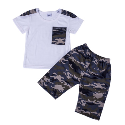 

Summer Boys Clothing 2PCS Set Camouflage T shirt Kids Baby T-shit Pants Cotton Shorts Outfits kids conjunto infantil Clothes