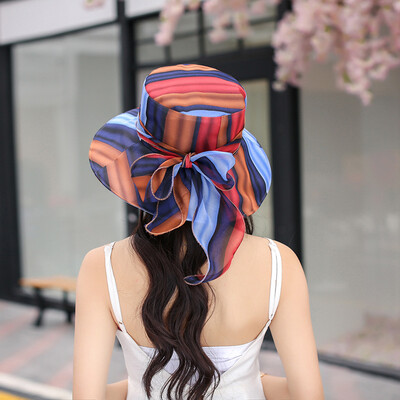 

Hat girl summer beach cap seaside vacation sunscreen outdoor tourism sunhat sunshade foldable cool hat