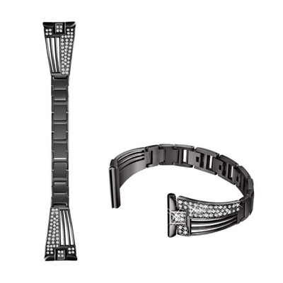 

High End Adjustable Bands Strap Stainless Steel Crystal Decor Wristband Fit For Fitbit Versa LiteVersa For lady