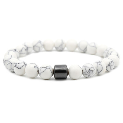 

Stone Beads Hematite Bracelets Bangles Women Men Essential Oil Diffuser Bracelets