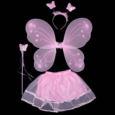 

4 Pcs Fairy Princess Girls Butterfly Wings Sets Party Decoration Wand Headband DIY Costume For Childrens Gifts