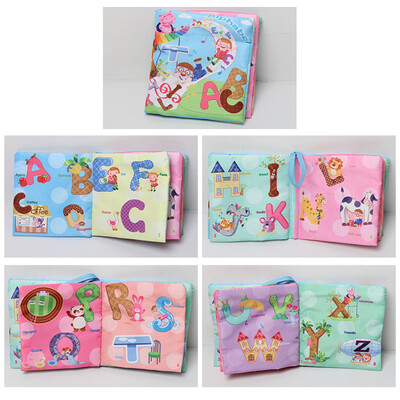 

Bright Color Soft Cloth Book Cartoon Baby Learning Poultry Sea Animals Alphabet Vegetable Person Image Cognition Infant Early Educ