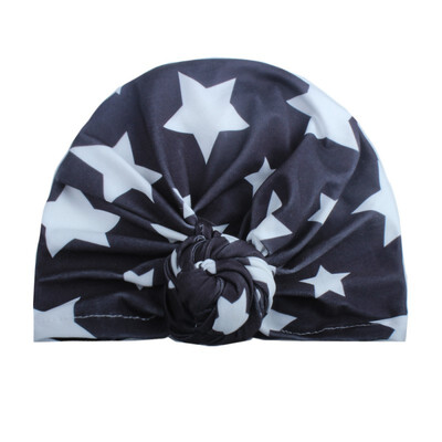 

Baby Hat with Bow Sweet Star Print Baby Cap For Girls Boys Elastic Infant Accessories 1 PCS